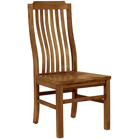 Casual Solid Wood Vertical Slat Side Chair